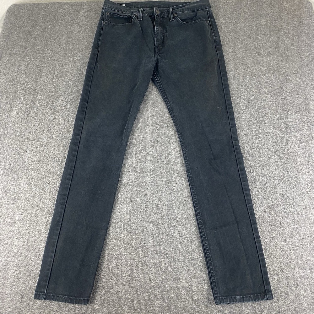 Levis 510 Skinny Jeans Mens 32x32 Black Stretch Slim Fit Denim Tag Is 34x34